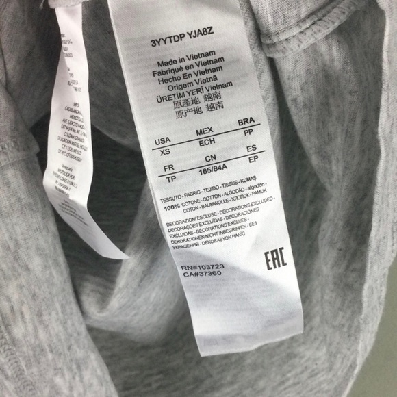 NWT Armani Exchange Sequined Logo Short Sleeve Crew Neck Heather Gray Tee Sz XS - Picture 9 of 11